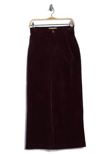 Democracy Tulip Hem Corduroy Pants In Raisin