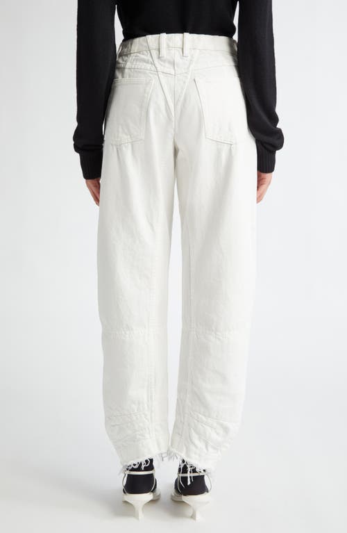 Shop Jil Sander Raw Edge Straight Leg Jeans In Porcelain