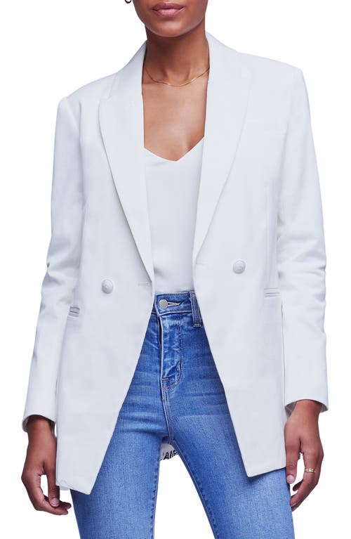 L'AGENCE Nellie Longline Cotton Blazer in Ivory/je T'aime at Nordstrom, Size 00