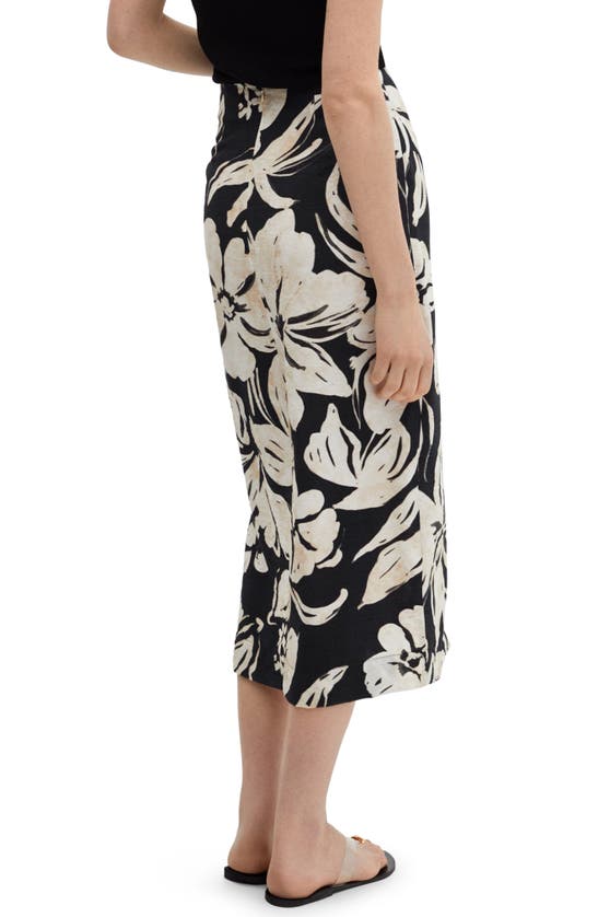 Shop Mango Floral Wrap Midi Skirt In Black