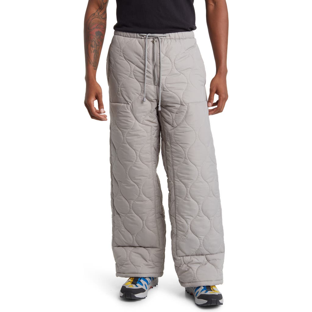 Shop Tombogo Quilted Double Knee Pants In Grey