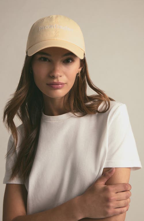 Shop Favorite Daughter Classic Logo Cotton Twill Baseball Cap In Buttercream/whit