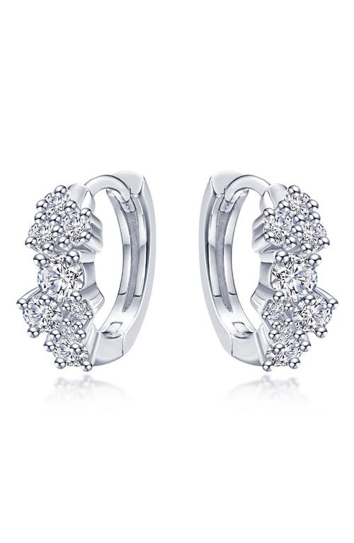 Lafonn Cluster Simulated Diamond Huggie Hoop Earrings In Silver