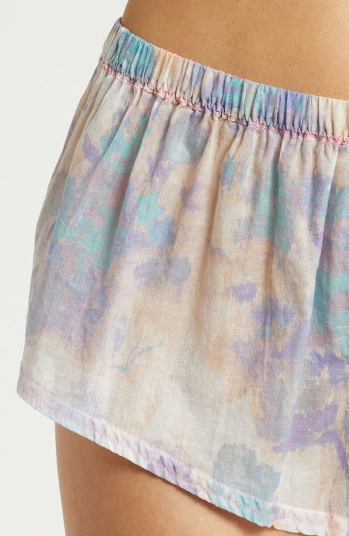 Shop Free People Forget Me Not Cotton Blend Short Pajamas In Summer Combo