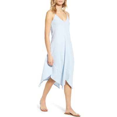 Lira Clothing Jade Handkerchief Hem Midi Dress, Blue