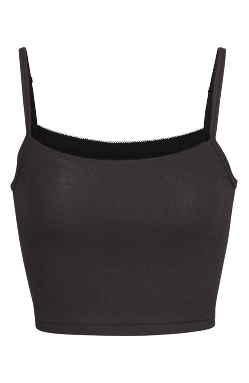 SKIMS Logo Pointelle Rib Camisole in Soot | Smart Closet