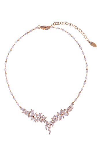 Shop Zaxie By Stefanie Taylor Floral Necklace In Gold