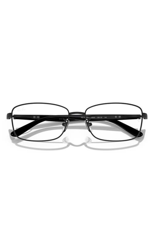 Ray Ban Ray-ban 56mm Rectangular Pillow Optical Glasses In Matte Black