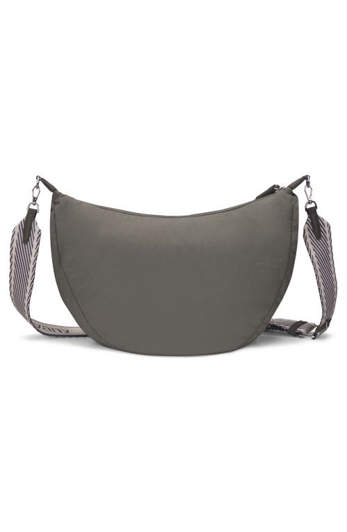 Shop Oryany Large Banana Crossbody Bag In Dark Grey