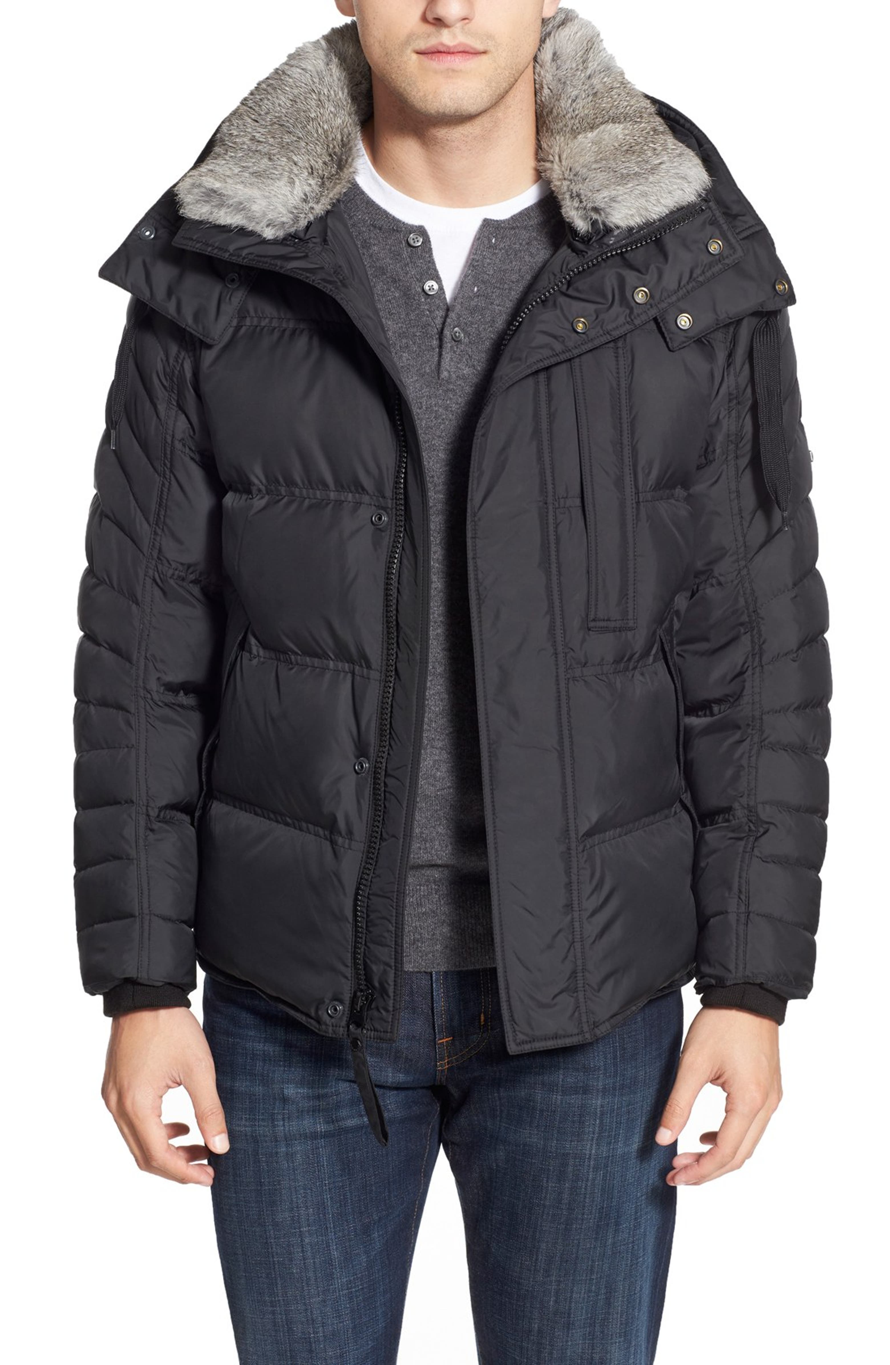 MARC NEW YORK by Andrew Marc Quilted Jacket with Genuine Rabbit Fur ...
