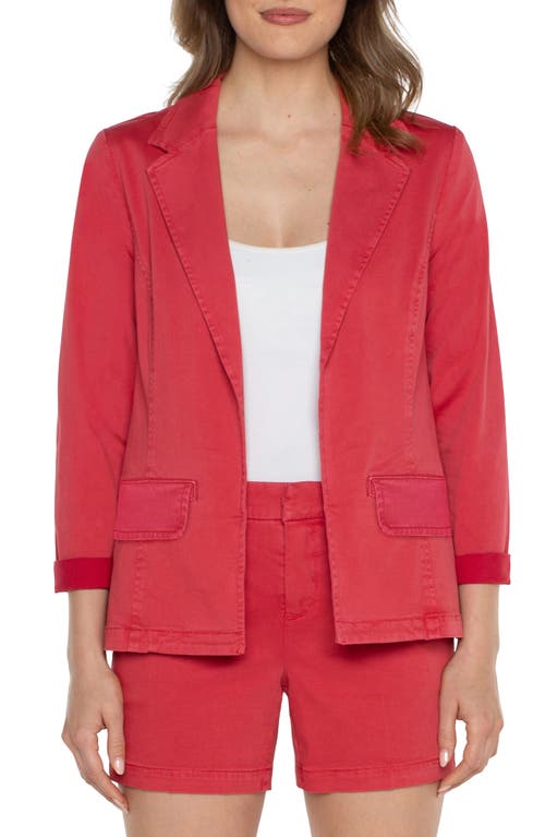 Liverpool Los Angeles Fitted Open Front Twill Blazer at Nordstrom,
