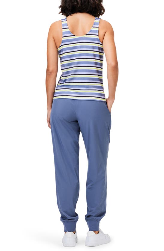 Nz Active By Nic+zoe Easy Stripe Flow Fit Tank Top In Blue Multi