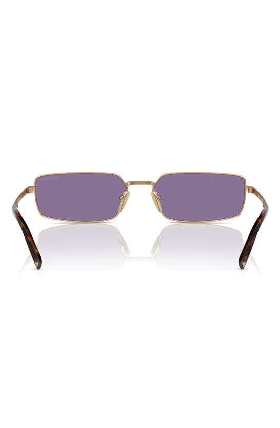 Prada 59mm Rectangular Sunglasses In Brass/ Purple