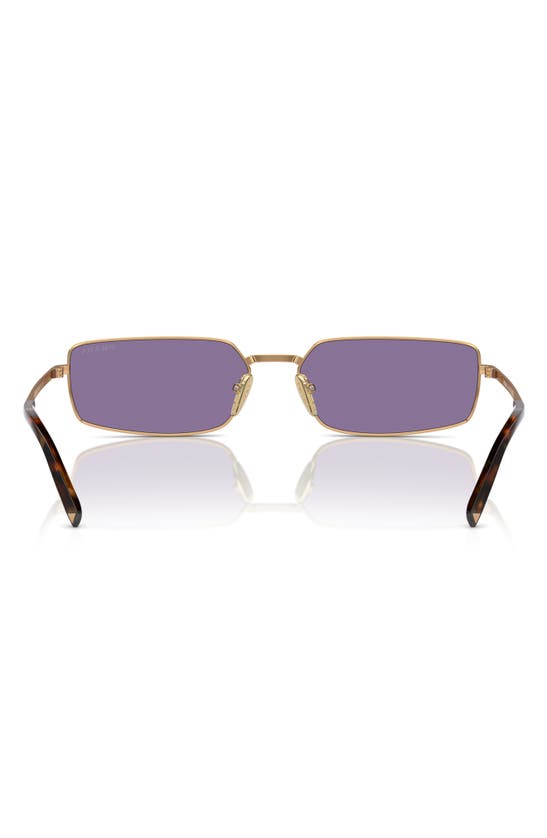 Shop Prada 59mm Rectangular Sunglasses In Brass/ Purple