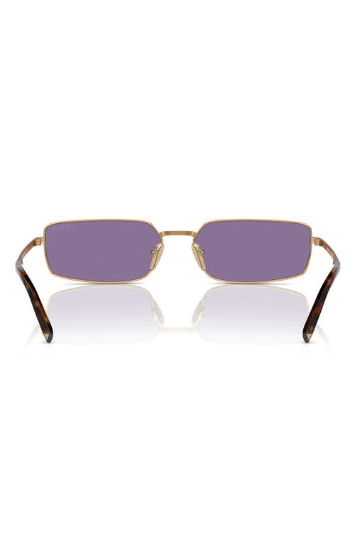 Shop Prada 59mm Rectangular Sunglasses In Brass/purple