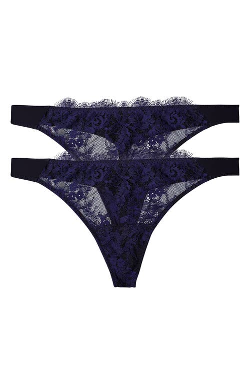 Shop Skarlett Blue Entice 2-pack Thongs In Black/night