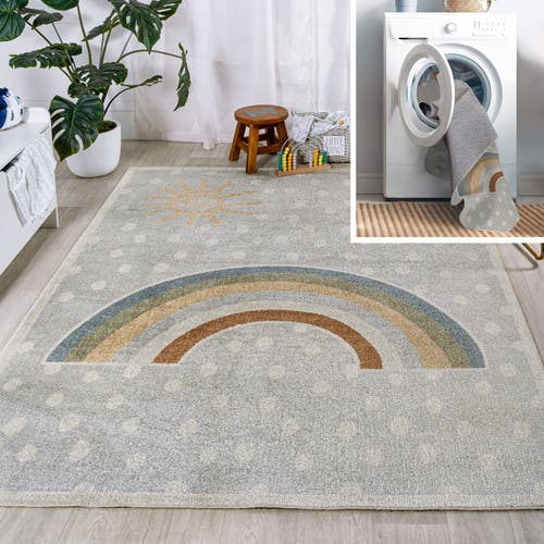 JONATHAN Y JONATHAN Y MINHA RAINBOW DOT MODERN MACHINE-WASHABLE AREA RUG