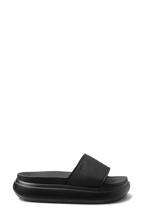 Reef Bondi Platform Slide Sandal In Black/black