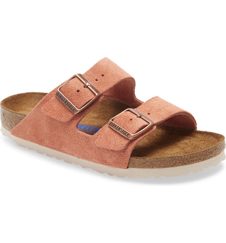 BIRKENSTOCK 'Arizona' Soft Footbed Suede Sandal, Main, color, EARTH RED SUEDE