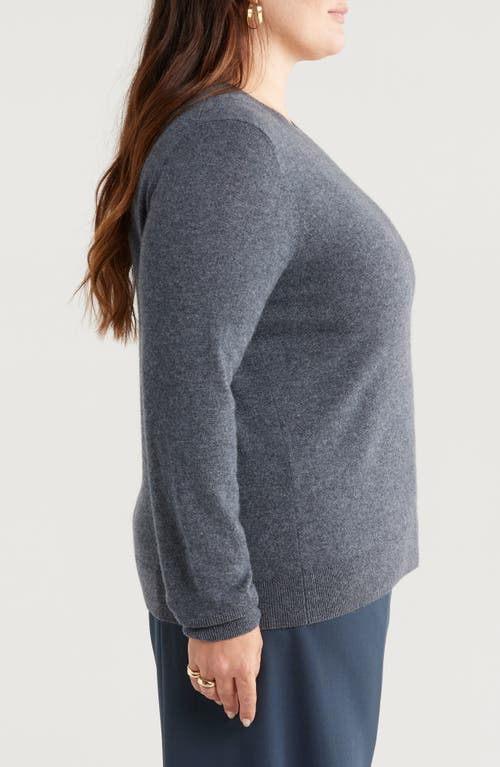 Shop Nordstrom Cashmere Crewneck Sweater In Grey Medium Charcoal Heather