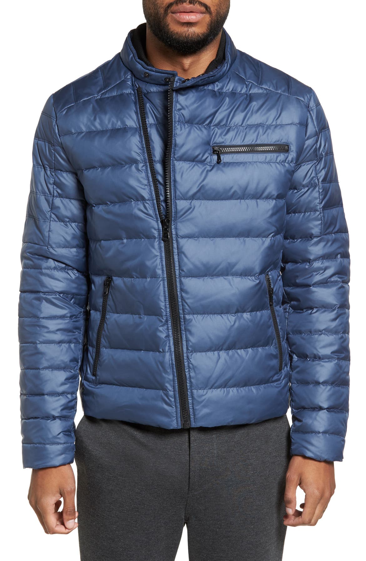 Kenneth Cole New York Asymmetrical Full Zip Insulated Puffer Jacket ...