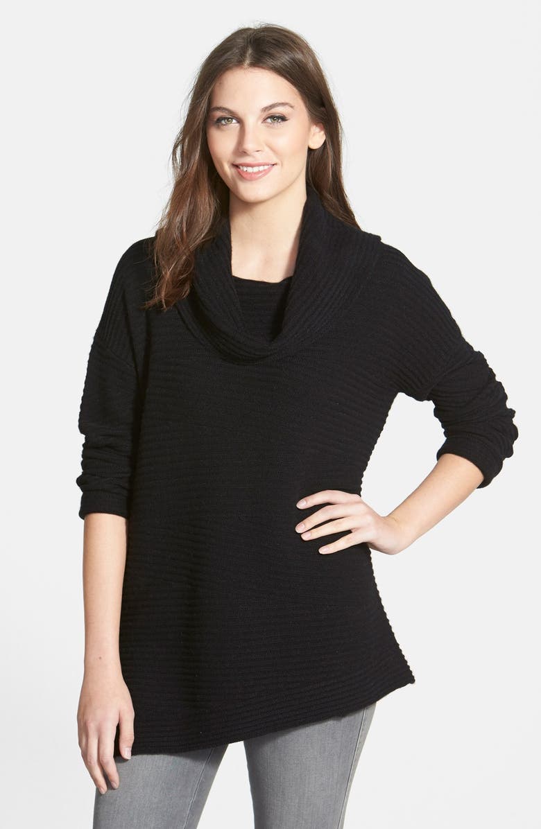 Nordstrom Collection Zigzag Ribbed Cowl Neck Cashmere Sweater | Nordstrom