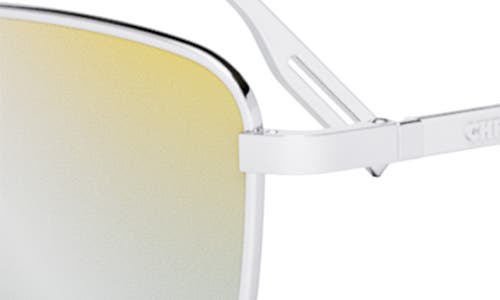 Shop Dior '90 S1u 57mm Pilot Sunglasses In Shiny Palladium/blu Mirror