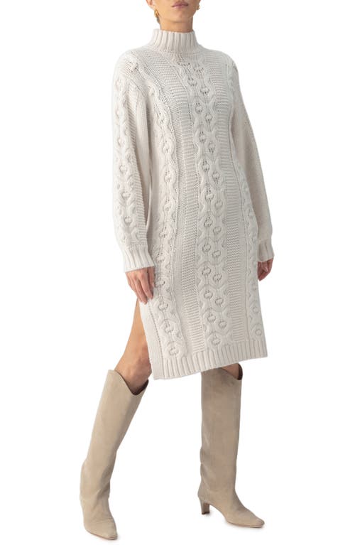 Sanctuary Cable Long Sleeve Sweater Dress In Chalk