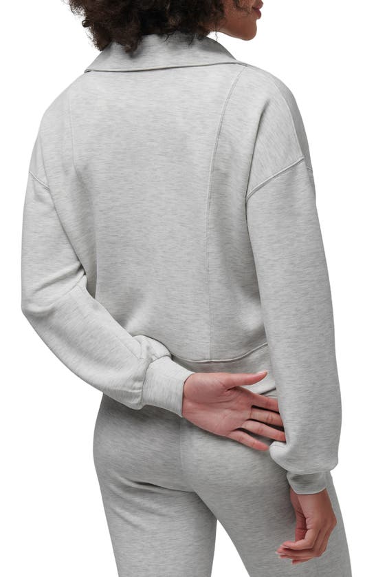 Travis Mathew Skyloft Half Zip Top In Heather Light Grey