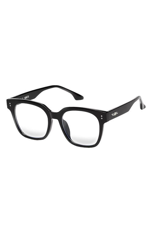 Shop Fifth & Ninth Sage 53mm Round Blue Light Blocking Glasses In Black/clear