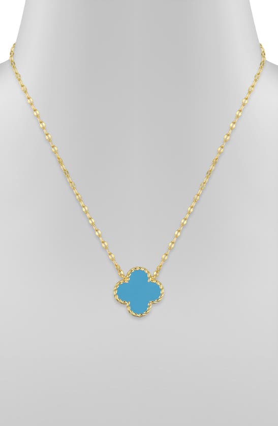 Shop Lily Nily Kids' Clover Pendant Necklace In Turquoise