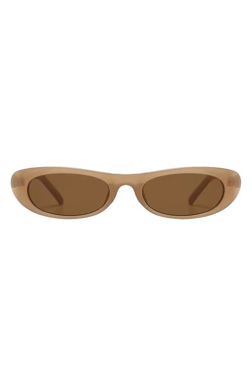 Fifth & Ninth Nina 68mm Polarized Oversize Oval Sunglasses In Transparent Tan