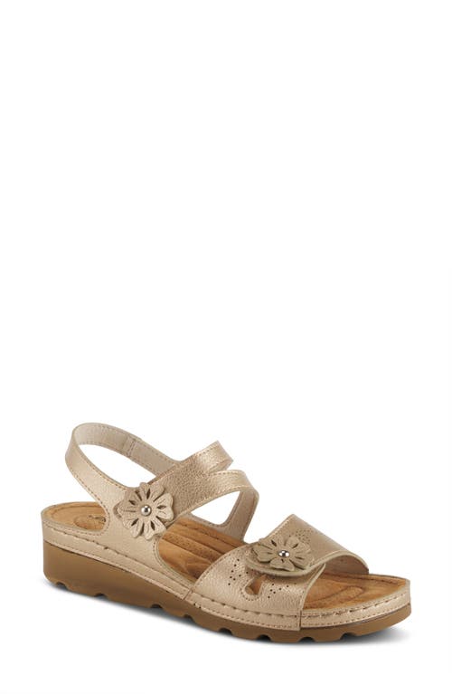 Shop Flexus By Spring Step Poncia Slingback Wedge Sandal In Gold