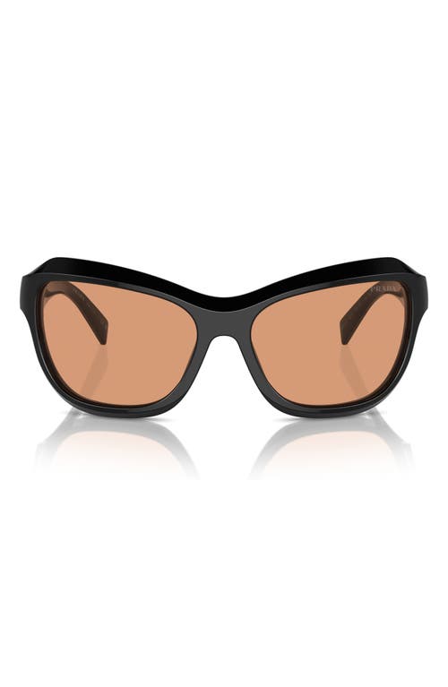 Prada 62mm Oversize Butterfly Sunglasses In Black