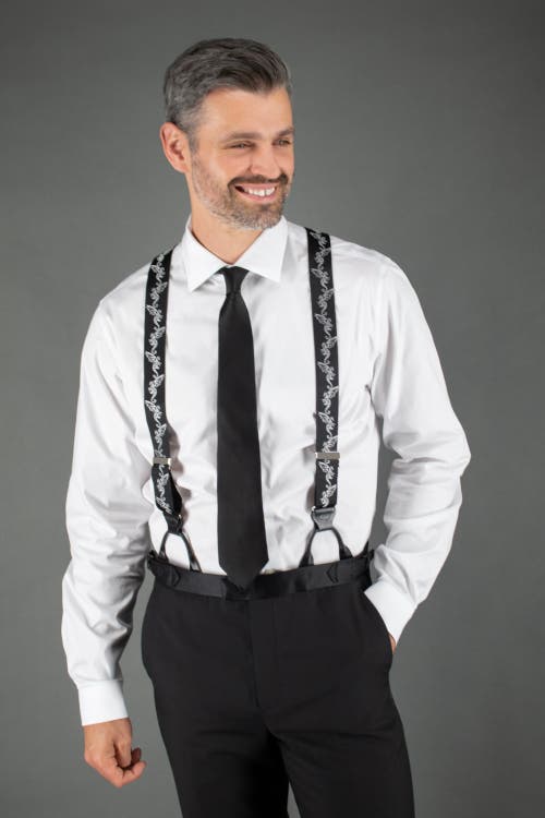 Shop Trafalgar Guardian Of Freedom  Dragon Silk Button End  Suspenders In Black