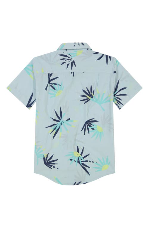 Shop Quiksilver Kids' Palms Classics Short Sleeve Button-up Shirt In Ice Flow