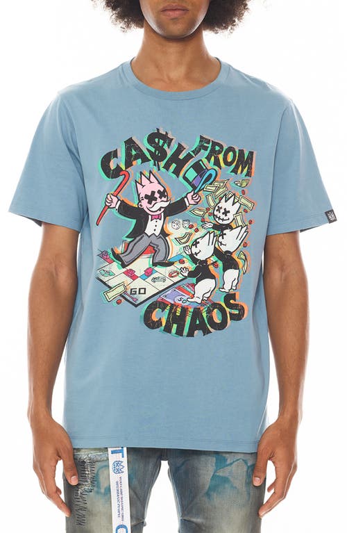 Cult of Individuality Cotton Graphic Tee in Blue Heaven
