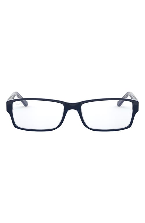 Ray-Ban 52mm Rectangular Optical Glasses in Grey/Blue at Nordstrom