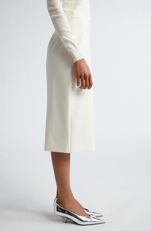 Shop Max Mara Lubiana Midi Pencil Skirt In Vanilla