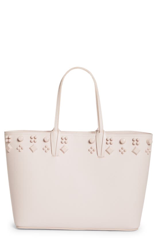 Christian Louboutin Cabata Empire Spike Studded Leather Tote Bag In Pink