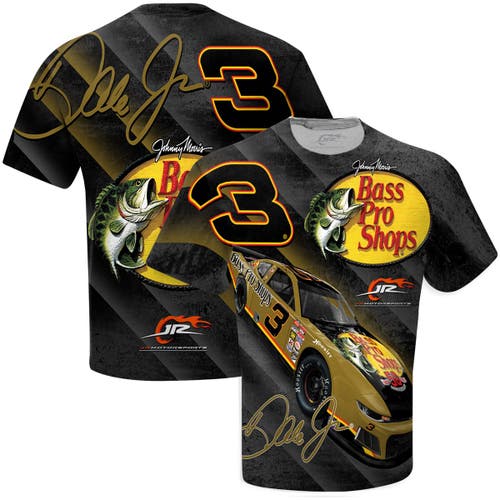 Men's JR Motorsports Official Team Apparel Black Dale Earnhardt Jr. Bass Pro Shops Total Print T-Shirt