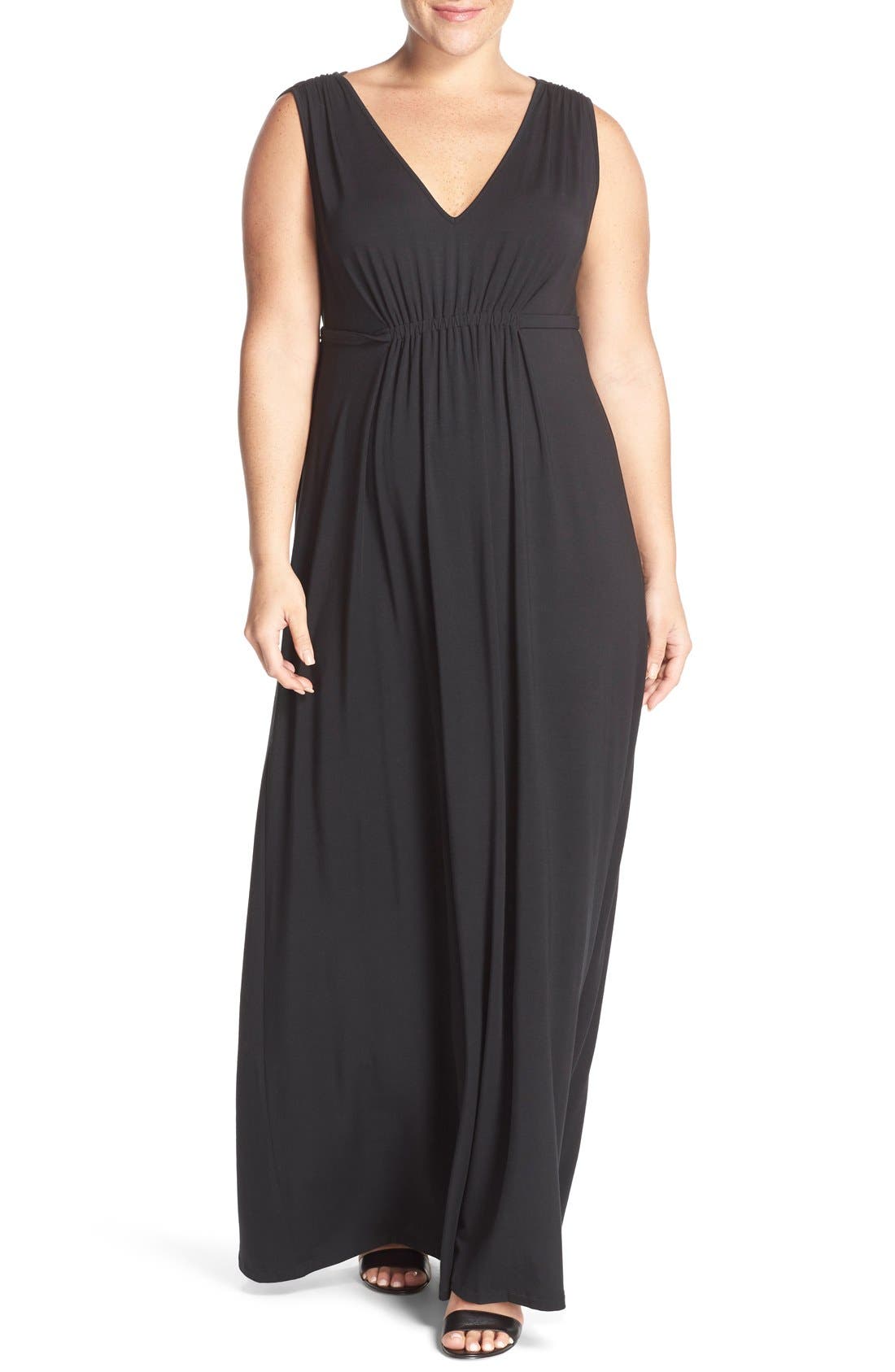 sleeveless jersey maxi dress