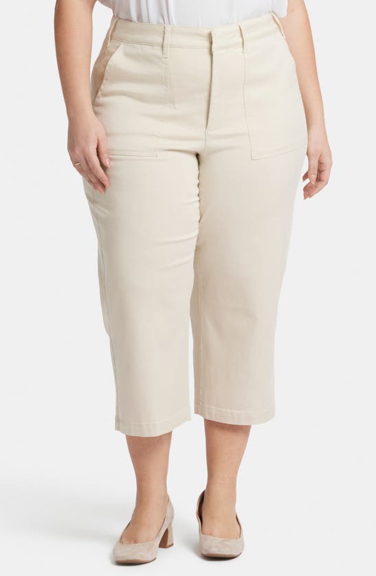 Nydj Utility Crop Linen Blend Pants In White Creek
