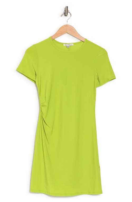 Shop Tash And Sophie Jersey Sheath Minidress In Chartreuse