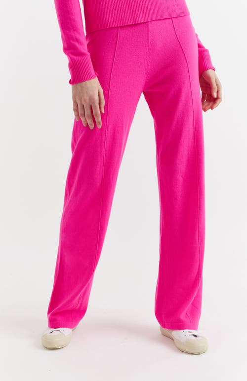 Chinti & Parker Wool-cashmere Wide-leg Track Pants In Hot Pink