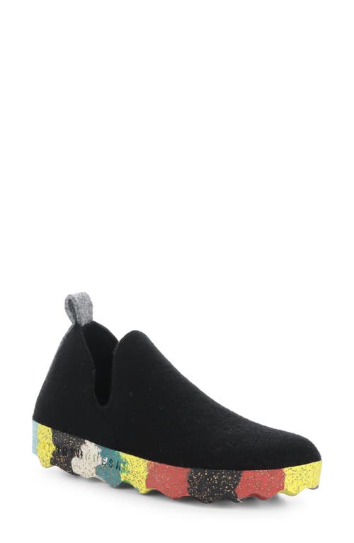 Asportuguesas By Fly London City Sneaker In 050 Black/multi Tweed/felt