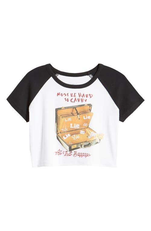 Shop Boys Lie All That Baggage All Yours Embellished Baby Tee In White