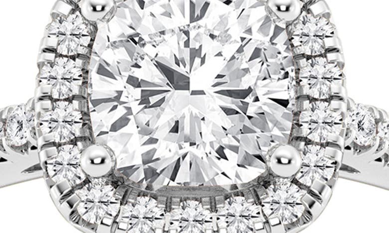 Badgley Mischka Cushion Cut Lab Created Diamond Halo Ring In White Gold