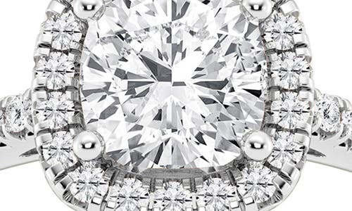 Shop Badgley Mischka Collection Cushion Cut Lab Created Diamond Halo Ring In White Gold