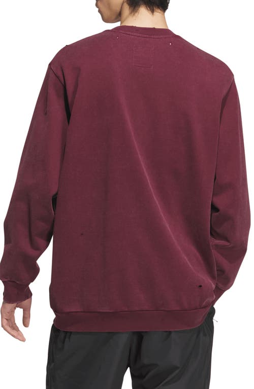 Shop Y-3 Distressed Appliqué Sweatshirt In Maroon